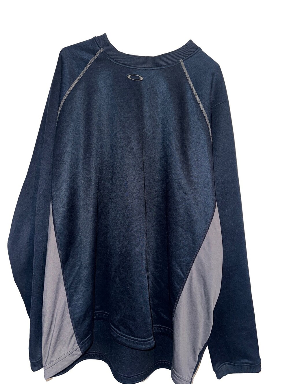 Oakley Men's Crewneck Sweatshirt Navy Gray Raglan Pullover Long Sleeve